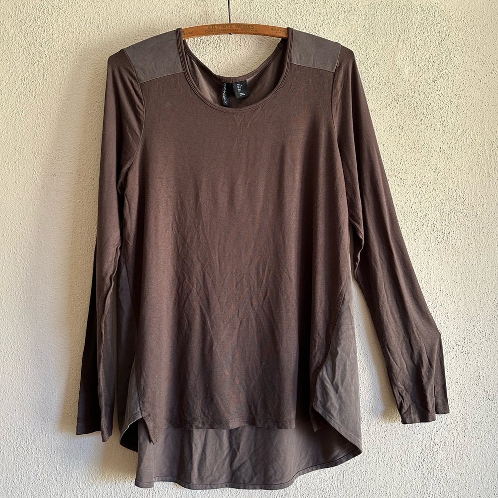 Cynthia Rowley stretch grey-brown long sleeved top